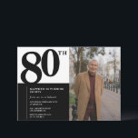 Black 80th birthday invitations Elegant Chic<br><div class="desc">Black 80th birthday invitations Elegant Chic</div>