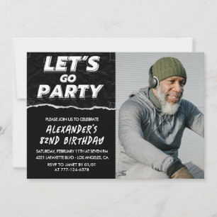 Black 82nd birthday invitations Men Photo