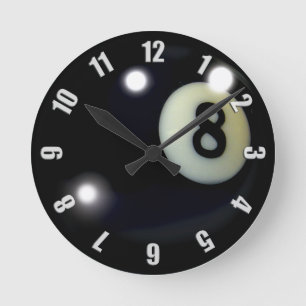 Black 8-Ball Game Clock Design
