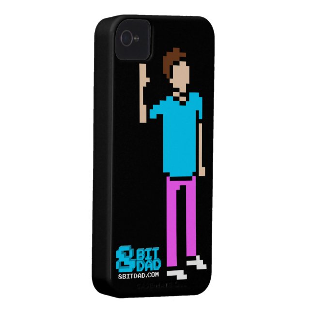 Black 8-bit T&C iPhone 4 Case (Back/Right)