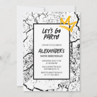 Black 94th birthday invitation Men Hip Hop