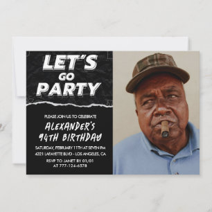 Black 94th birthday invitations Men Photo