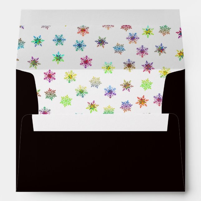 Black A7 Envelope 5x7 Snowflake (Back (Bottom))