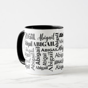 Black ABIGAIL Name On White Mug