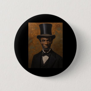 Black Abraham Lincoln Juneteenth Men Afro King 6 Cm Round Badge