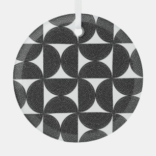 Black abstract 60s style seamless pattern. glass tree decoration