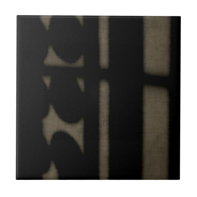 Black Abstract Art Ceramic Tile (Front)