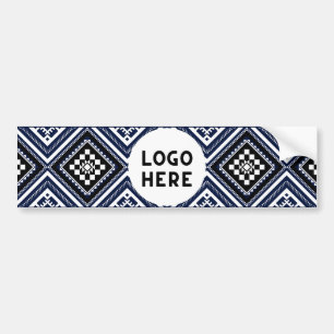 Black Abstract Ethnic Geometric Patterns with Logo Bumper Sticker
