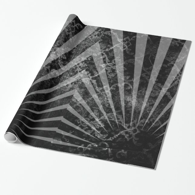 Black Abstract Gift Wrapping paper (Unrolled)