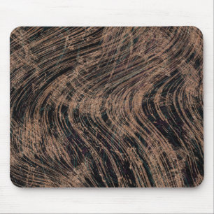 Black Abstract Marble Print Mouse Pad