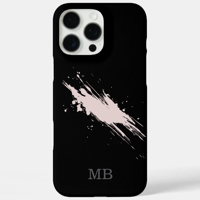 black abstract name initials monogram  Case-Mate iPhone case (Back)