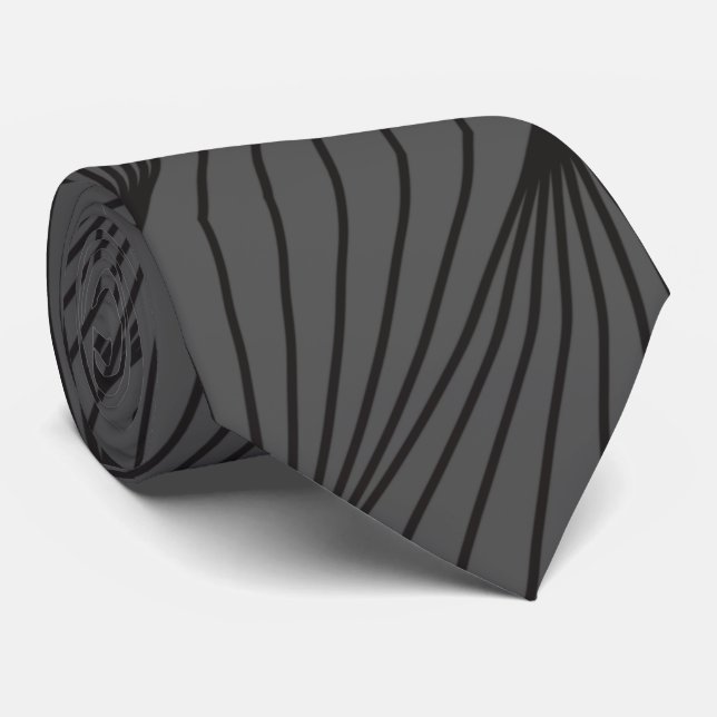 Black Abstract Tie (Rolled)