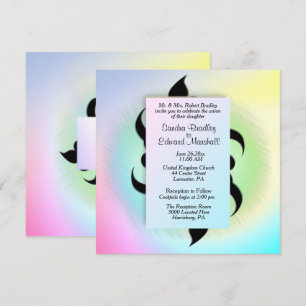 Black Accents on a Festive Wedding Invitation