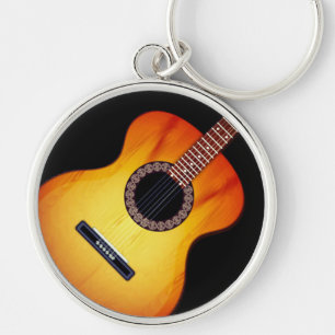 Black Acoustic Guitar Key Chain