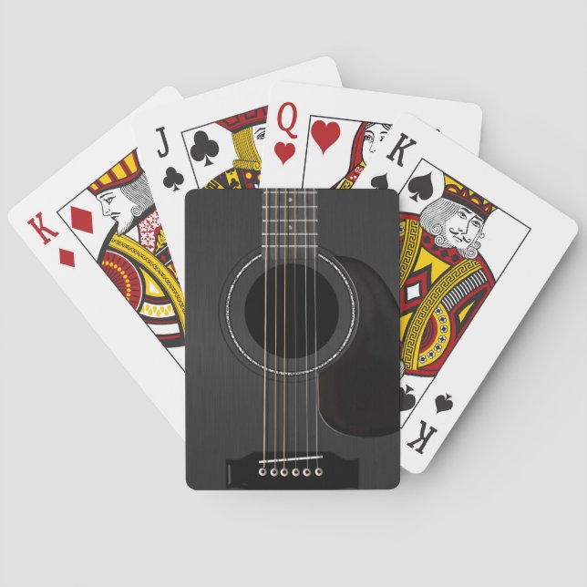 Black Acoustic Guitar Playing Cards (Back)