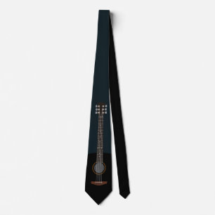 Black Acoustic Guitar Tie