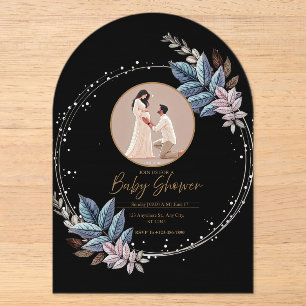 Black Acrylic baby shower invitation