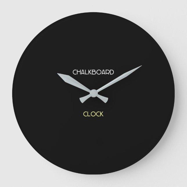 Black Acrylic Chalkboard Classroom Clock (Front)
