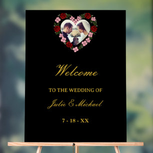 Black Acrylic Wedding Welcome Sign 