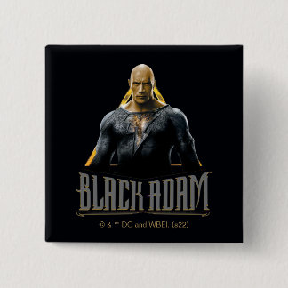 Black Adam Character and Name Graphic 15 Cm Square Badge