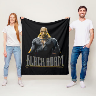 Black Adam Character and Name Graphic Fleece Blanket