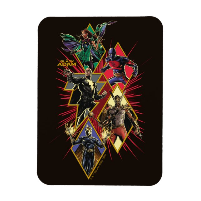 Black Adam Character Diamond Burst Graphic Magnet (Vertical)
