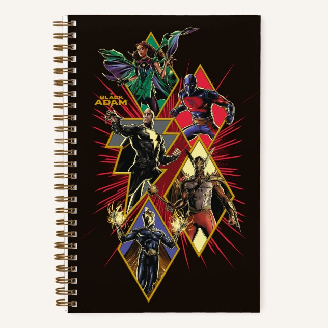 Black Adam Character Diamond Burst Graphic Notebook (Front)