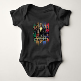 Black Adam Characters In Stripes Graphic Baby Bodysuit