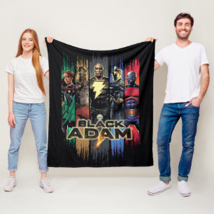 Black Adam Characters In Stripes Graphic Fleece Blanket
