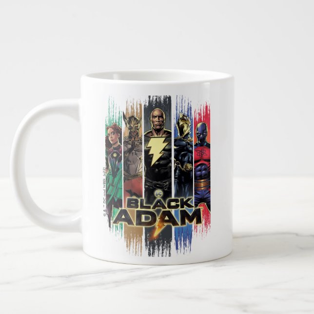 Black Adam Characters In Stripes Graphic Large Coffee Mug (Left)
