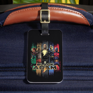 Black Adam Characters In Stripes Graphic Luggage Tag