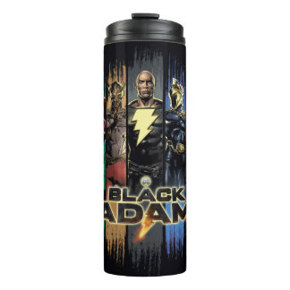 Black Adam Characters In Stripes Graphic Thermal Tumbler