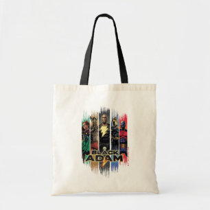 Black Adam Characters In Stripes Graphic Tote Bag