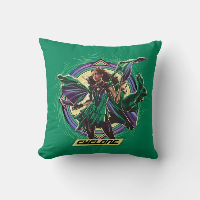 Black Adam | Cyclone Character Graphic Cushion (Front)