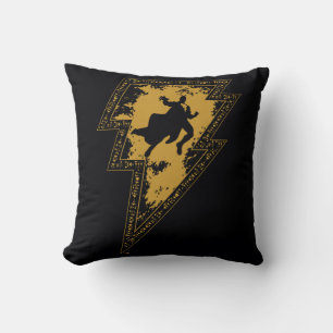 Black Adam Distressed Lightning Bolt Graphic Cushion