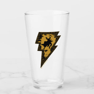 Black Adam Distressed Lightning Bolt Graphic Glass