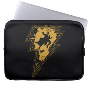 Black Adam Distressed Lightning Bolt Graphic Laptop Sleeve