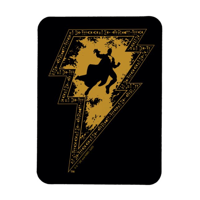 Black Adam Distressed Lightning Bolt Graphic Magnet (Vertical)