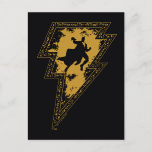 Black Adam Distressed Lightning Bolt Graphic Postcard