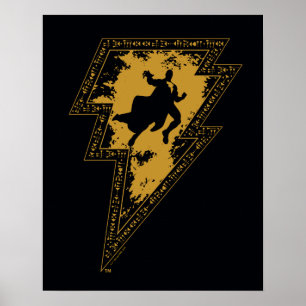 Black Adam Distressed Lightning Bolt Graphic Poster