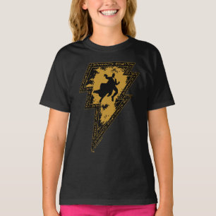Black Adam Distressed Lightning Bolt Graphic T-Shirt