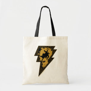 Black Adam Distressed Lightning Bolt Graphic Tote Bag