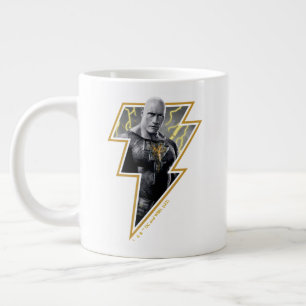 Black Adam Gray and Gold Lightning Graphic Large Coffee Mug