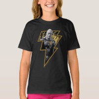 Black Adam Gray and Gold Lightning Graphic