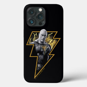 Black Adam Grey and Gold Lightning Graphic iPhone 13 Pro Case