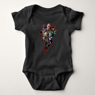 Black Adam Group Lightning Graphic Baby Bodysuit