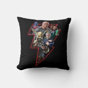 Black Adam Group Lightning Graphic Cushion