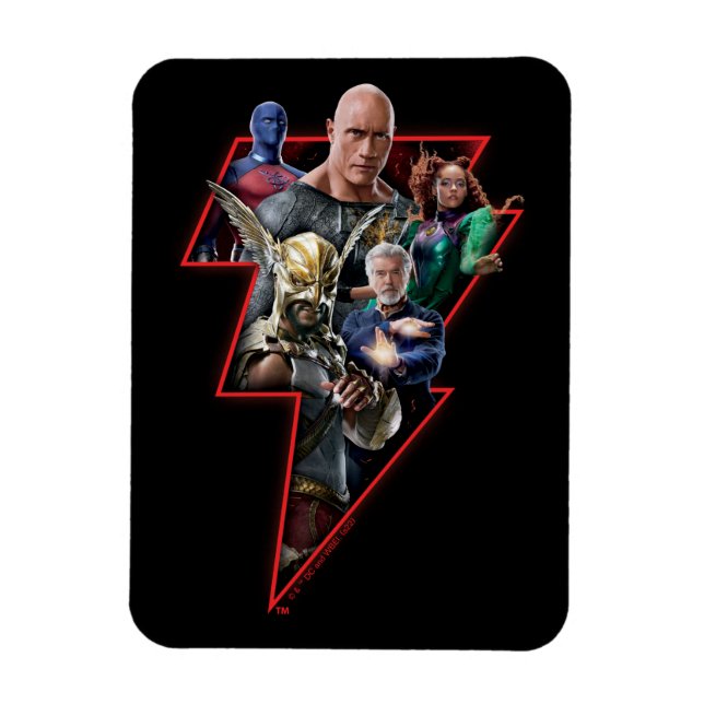 Black Adam Group Lightning Graphic Magnet (Vertical)