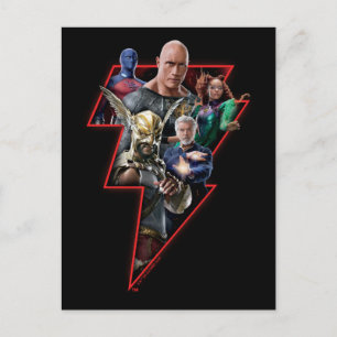 Black Adam Group Lightning Graphic Postcard