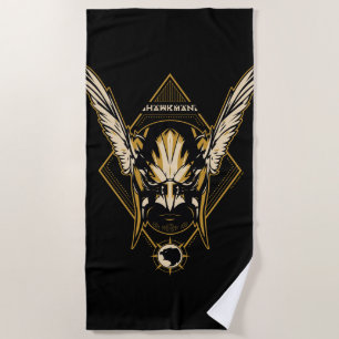 Black Adam Hawkman Helmet Graphic Beach Towel